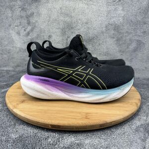 ASICS Gel Nimbus 25 Shoes Womens Size 7 Black Rainbow PureGEL Running Sneakers